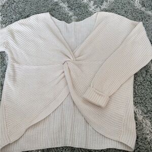 Open Back Cream Knot Sweater M
